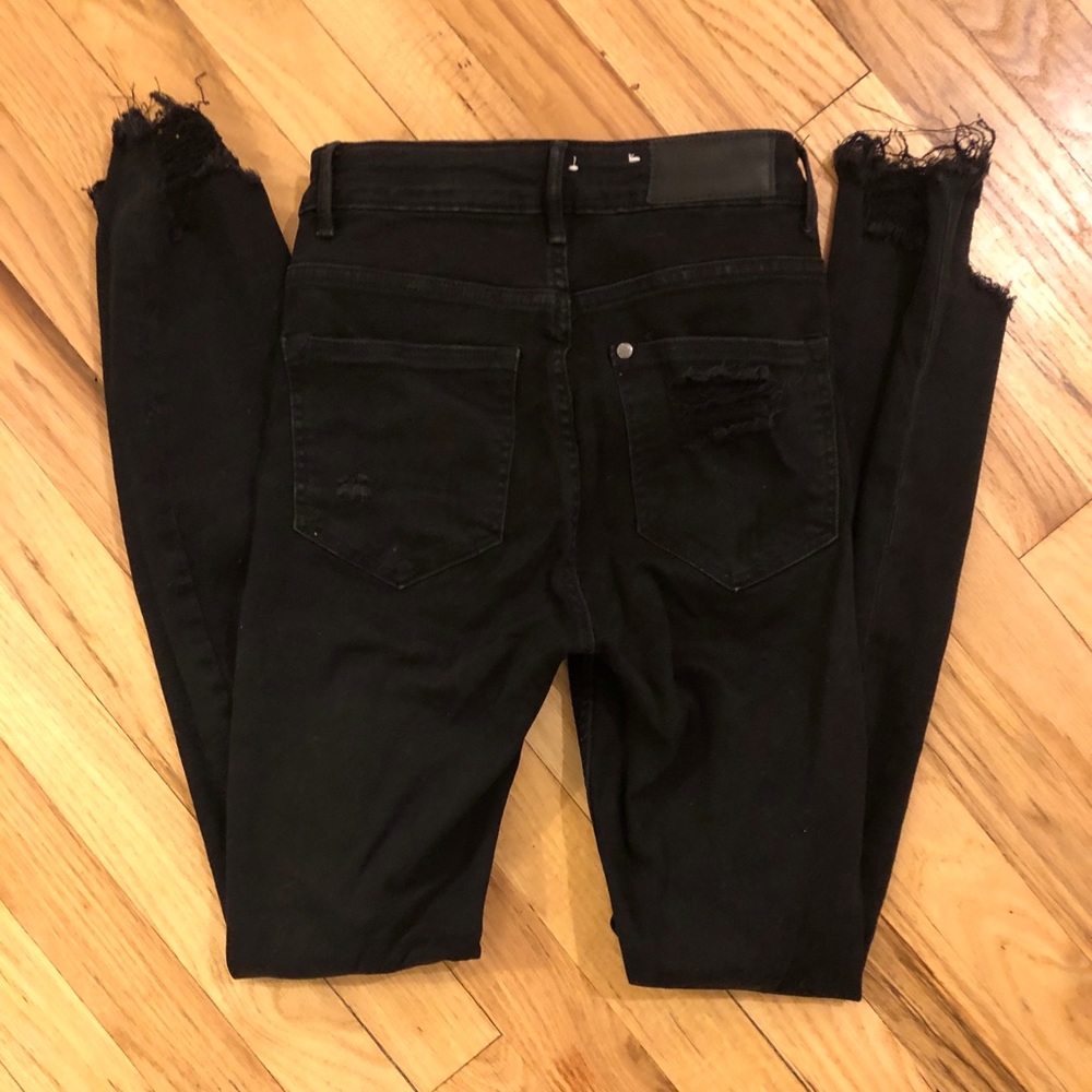 H&M distressed black jeans